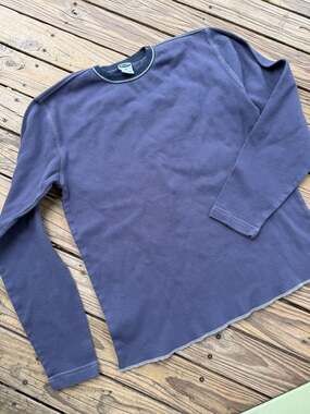 Old Navy Men's Size M Blue Waffle Knit Long Sleeve Thermal Shirt